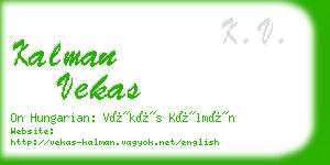 kalman vekas business card